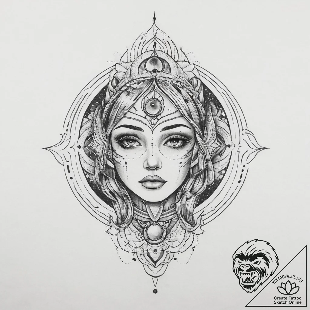 Tattoo sketch cosmic person, tattoo sketch de... - tattoo sketch (№1756510701_0, 29.08.2025 23:38) — tattoovalue.net