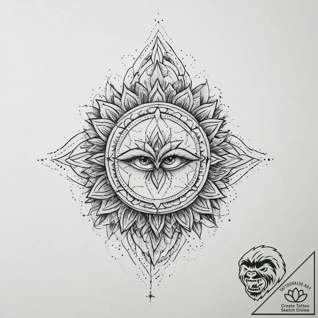Tattoo sketch mystical representation, tattoo... - tattoo sketch (№1756511705_0, 29.08.2025 23:55) — tattoovalue.net