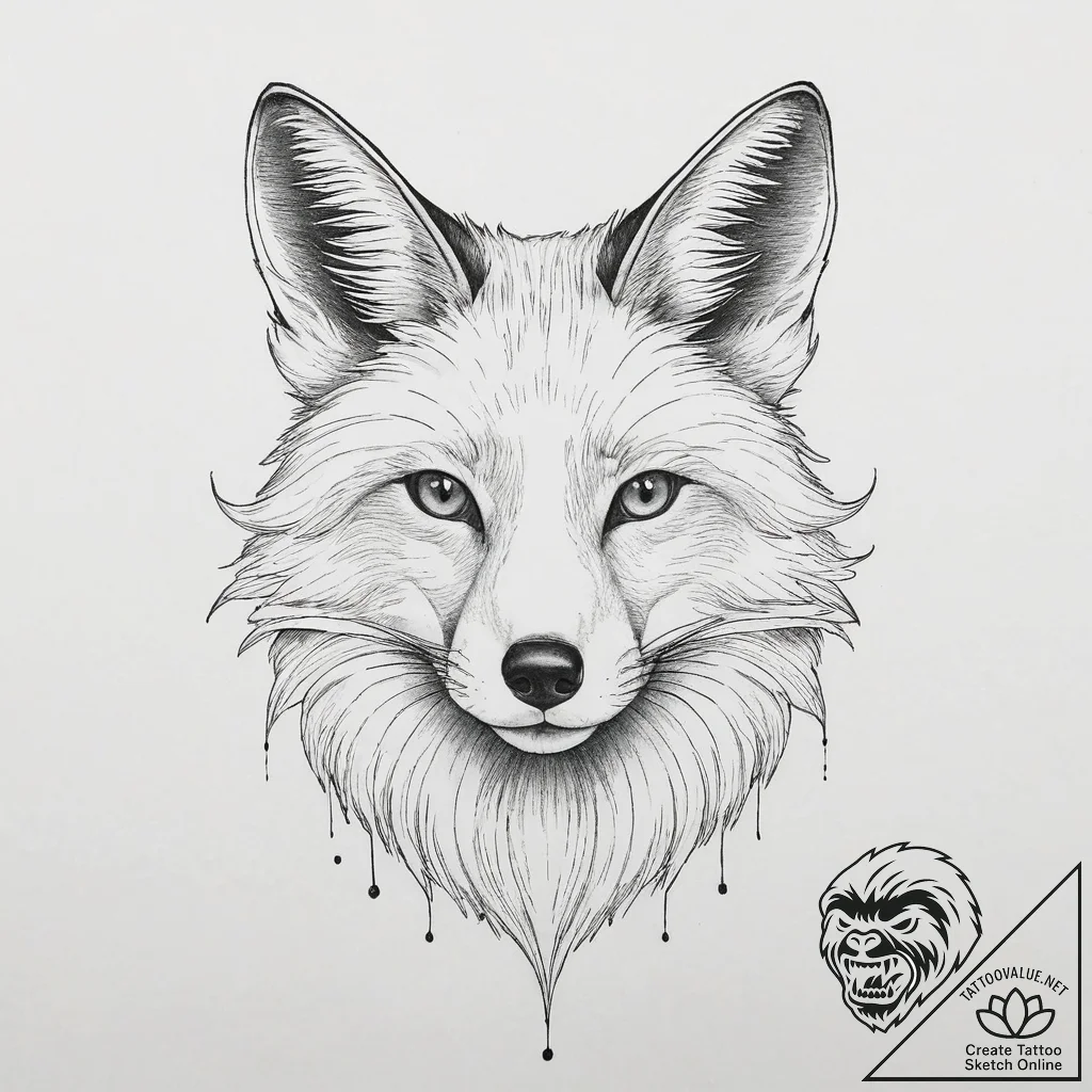 Tattoo sketch fox tattoo, tattoo drawing outl... - tattoo sketch (№1756512114_0, 30.08.2025 00:01) — tattoovalue.net
