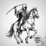 Tattoo sketch grim reaper on horse, tattoo li… – tattoo sketch (№1756512718_0, 30.08.2025 00:11) — tattoovalue.net
