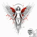Tattoo sketch seraphim angel, concept art for… – tattoo sketch (№1756514133_0, 30.08.2025 00:35) — tattoovalue.net