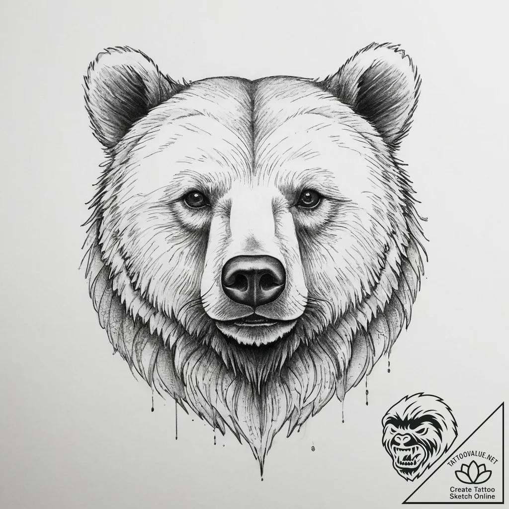Tattoo sketch bear - tattoo sketch (№1756514335_0, 30.08.2025 00:38) — tattoovalue.net