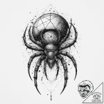 Tattoo sketch soldier with a spider, ink illu… – tattoo sketch (№1756514936_0, 30.08.2025 00:48) — tattoovalue.net