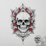 Tattoo sketch leather vest with a skull, tatt… – tattoo sketch (№1756515139_0, 30.08.2025 00:52) — tattoovalue.net