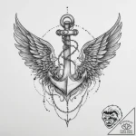 Tattoo sketch wings and anchor – tattoo sketch (№1756515747_0, 30.08.2025 01:02) — tattoovalue.net