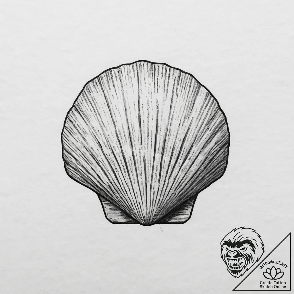 Tattoo sketch shell, concept art for tattoo,... - tattoo sketch (№1756517564_0, 30.08.2025 01:32) — tattoovalue.net