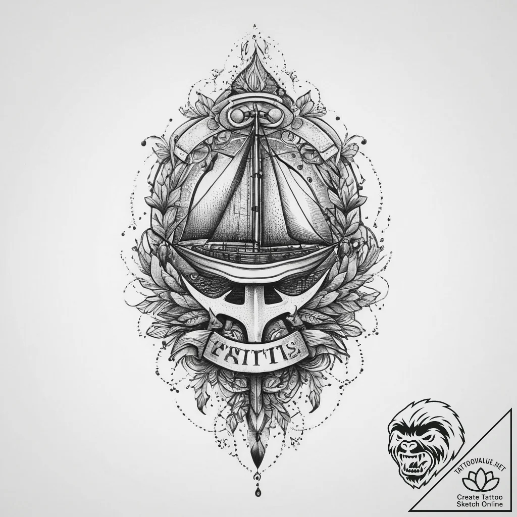 Tattoo sketch end, artistic tattoo sketch, ol... - tattoo sketch (№1756517763_0, 30.08.2025 01:36) — tattoovalue.net