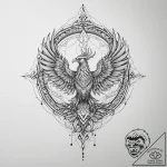 Tattoo sketch phoenix rising from flames, ink… – tattoo sketch (№1756518360_0, 30.08.2025 01:46) — tattoovalue.net