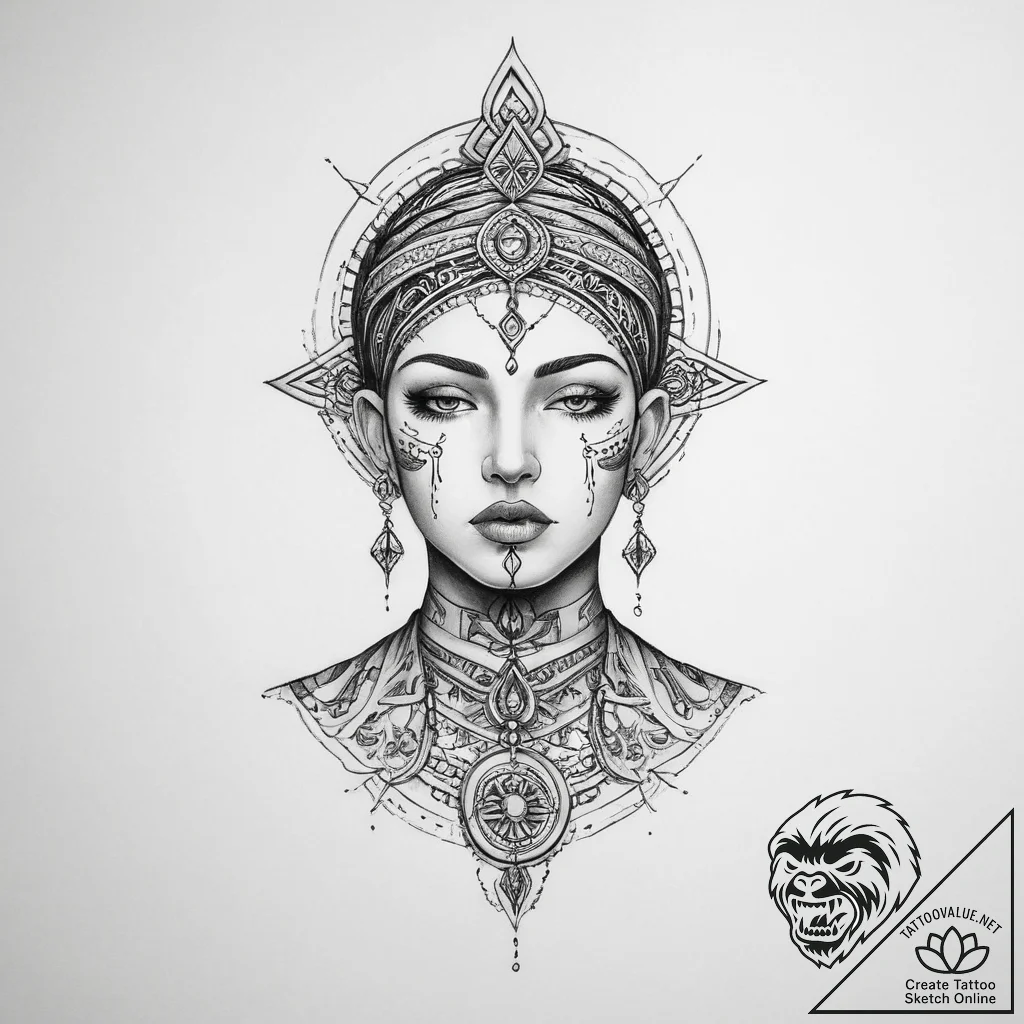Tattoo sketch spiritual person - tattoo sketch (№1756519961_0, 30.08.2025 02:12) — tattoovalue.net