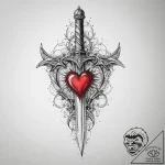 Tattoo sketch dagger and a heart, artistic ta… – tattoo sketch (№1756520157_0, 30.08.2025 02:15) — tattoovalue.net