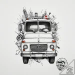 Tattoo sketch mail carrier postal truck, tatt… – tattoo sketch (№1756520953_0, 30.08.2025 02:29) — tattoovalue.net