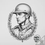 Tattoo sketch soldier with a letter, tattoo f… – tattoo sketch (№1756521350_0, 30.08.2025 02:35) — tattoovalue.net