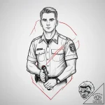 Tattoo sketch security guard a person with a… – tattoo sketch (№1756521947_0, 30.08.2025 02:45) — tattoovalue.net
