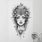 Tattoo sketch cosmic person, artistic tattoo… – tattoo sketch (№1756522743_0, 30.08.2025 02:59) — tattoovalue.net