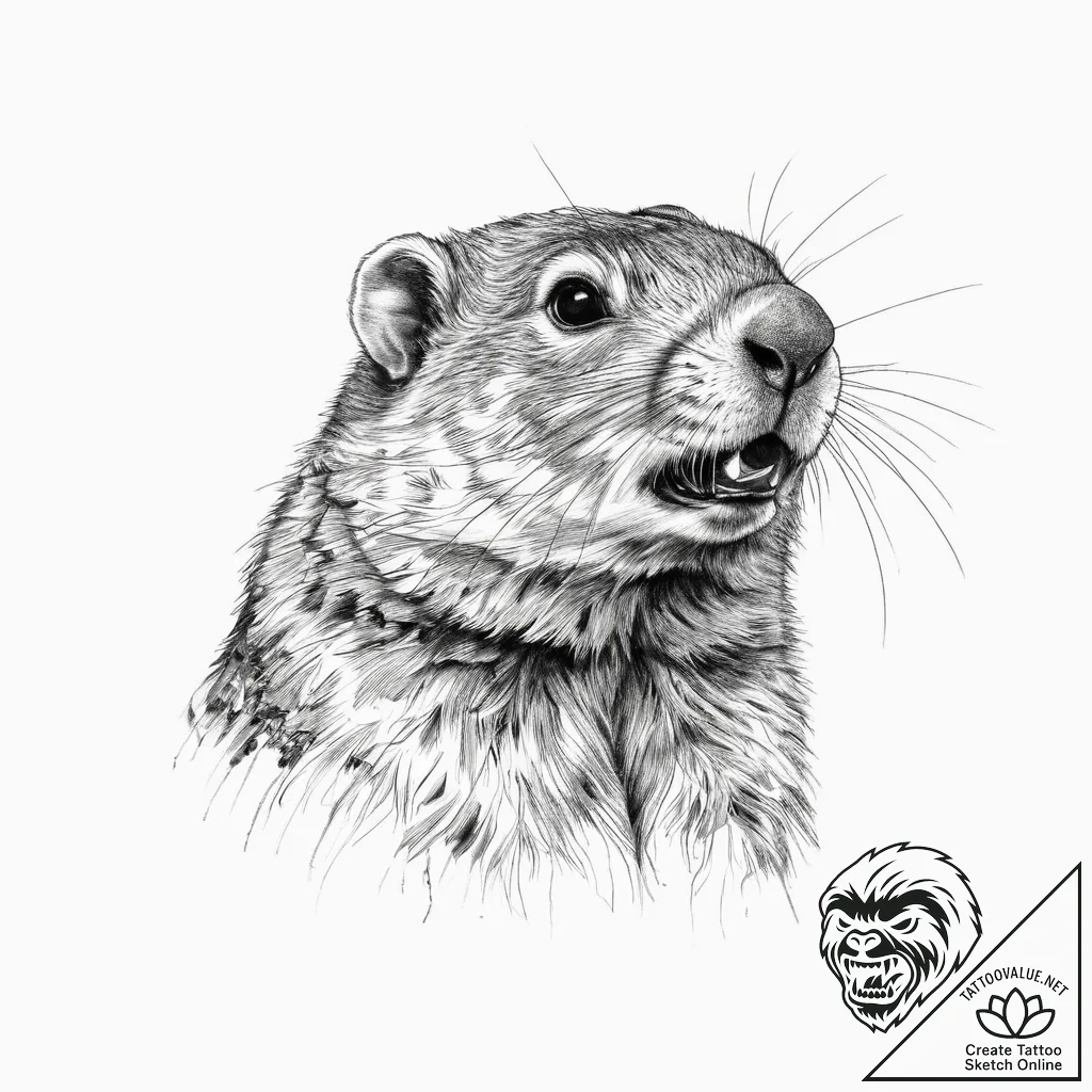 Tattoo sketch groundhog, ink illustration for... - tattoo sketch (№1756522942_0, 30.08.2025 03:02) — tattoovalue.net