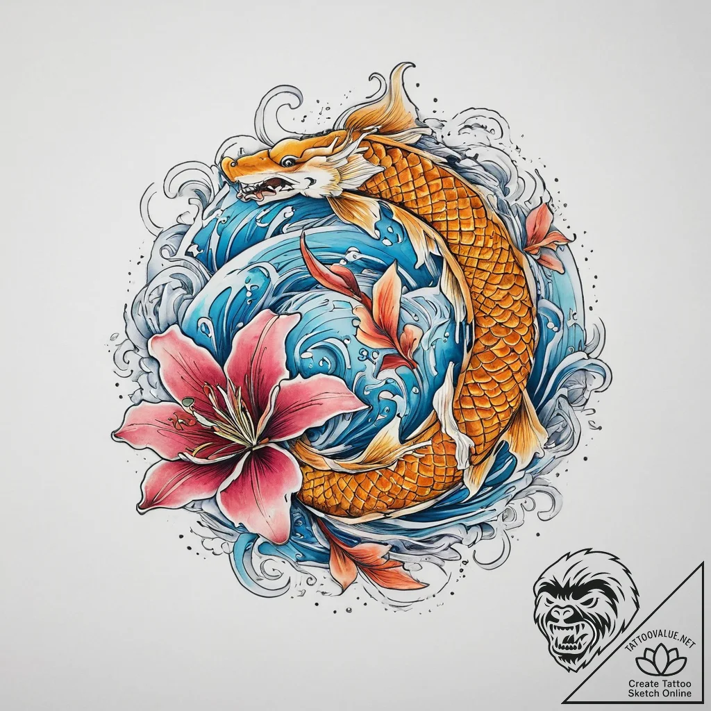Tattoo sketch lily flower, artistic tattoo sk... - tattoo sketch (№1756523934_0, 30.08.2025 03:18) — tattoovalue.net