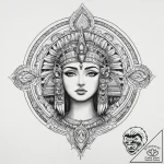 Tattoo sketch cleopatra portrait in a neo-tra… – tattoo sketch (№1756524134_0, 30.08.2025 03:22) — tattoovalue.net