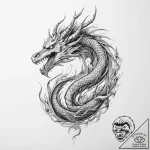 Tattoo sketch fire dragon – tattoo sketch (№1756524531_0, 30.08.2025 03:28) — tattoovalue.net
