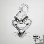 Tattoo sketch the grinch with a tail – tattoo sketch (№1756525918_0, 30.08.2025 03:51) — tattoovalue.net