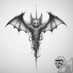 Tattoo sketch bat, ink illustration for tatto… – tattoo sketch (№1756526116_0, 30.08.2025 03:55) — tattoovalue.net
