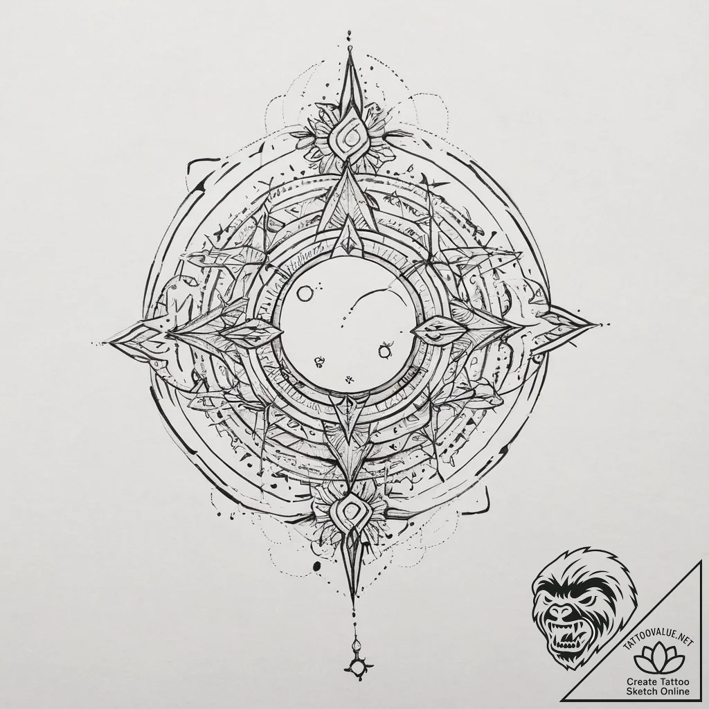 Tattoo sketch cosmic kingdom, concept art for... - tattoo sketch (№1756526516_0, 30.08.2025 04:01) — tattoovalue.net