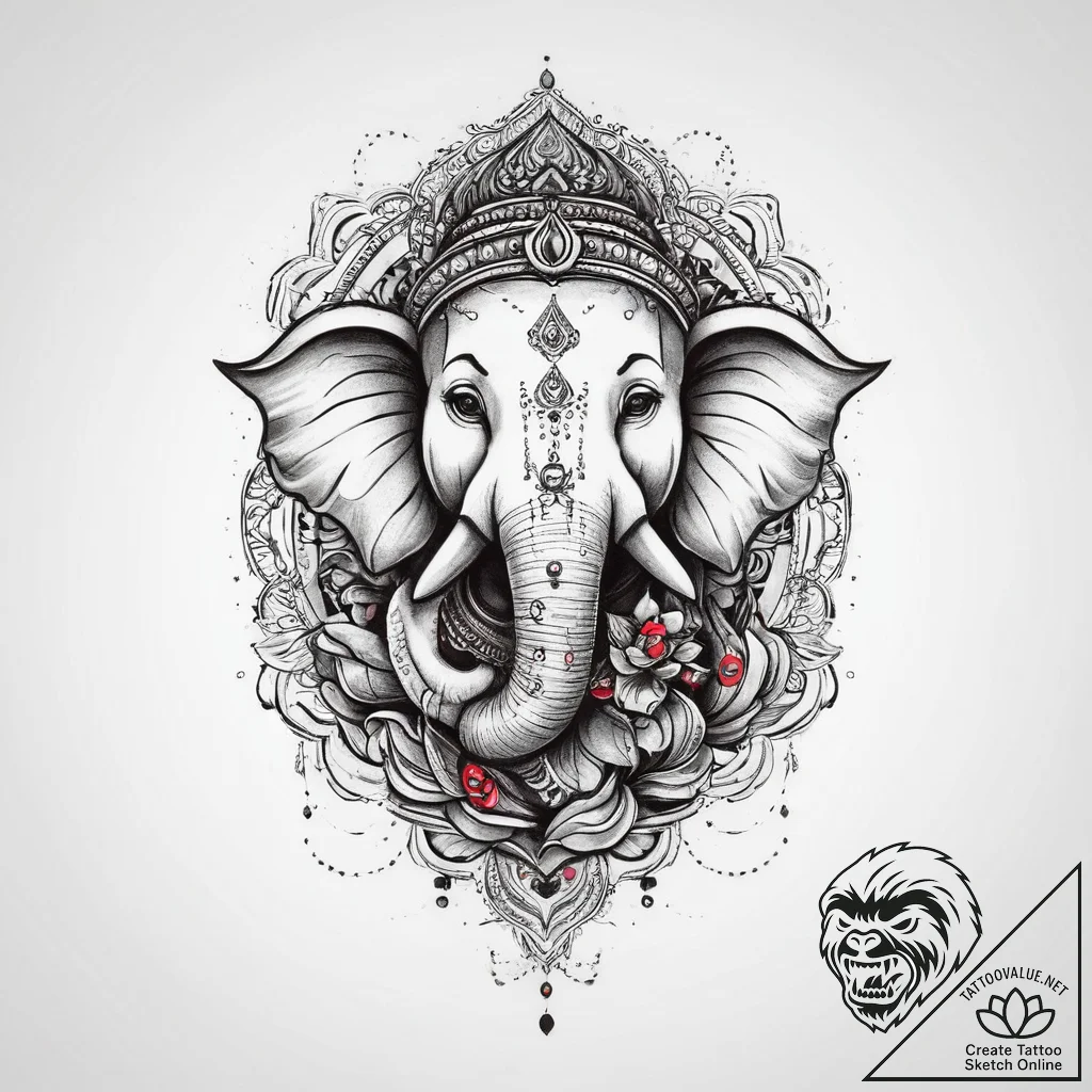 Tattoo sketch ganesh with trunk, tattoo sketc... - tattoo sketch (№1756526715_0, 30.08.2025 04:05) — tattoovalue.net