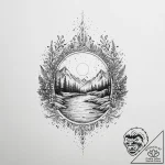 Tattoo sketch река, tattoo line art, vibrant… – tattoo sketch (№1756527708_0, 30.08.2025 04:21) — tattoovalue.net