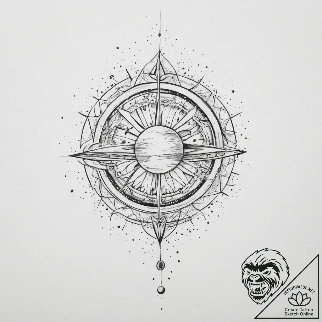 Tattoo sketch cosmic ground - tattoo sketch (№1756527908_0, 30.08.2025 04:25) — tattoovalue.net