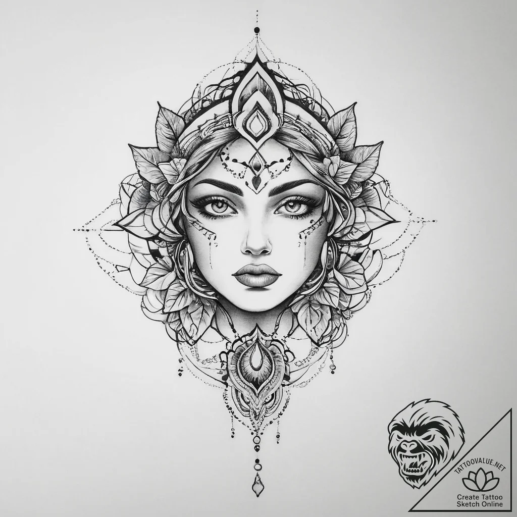 Tattoo sketch aura - tattoo sketch (№1756528303_0, 30.08.2025 04:31) — tattoovalue.net