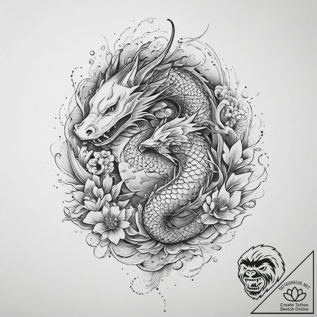 Tattoo sketch purpose, tattoo line art, on a... - tattoo sketch (№1756531857_0, 30.08.2025 05:30) — tattoovalue.net
