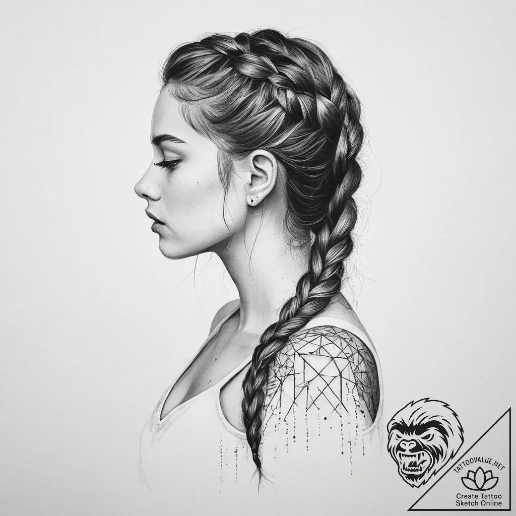 Tattoo sketch braid, tattoo drawing outline,... - tattoo sketch (№1756532839_0, 30.08.2025 05:47) — tattoovalue.net