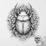 Tattoo sketch dung beetle, concept art for ta… – tattoo sketch (№1756533626_0, 30.08.2025 06:00) — tattoovalue.net