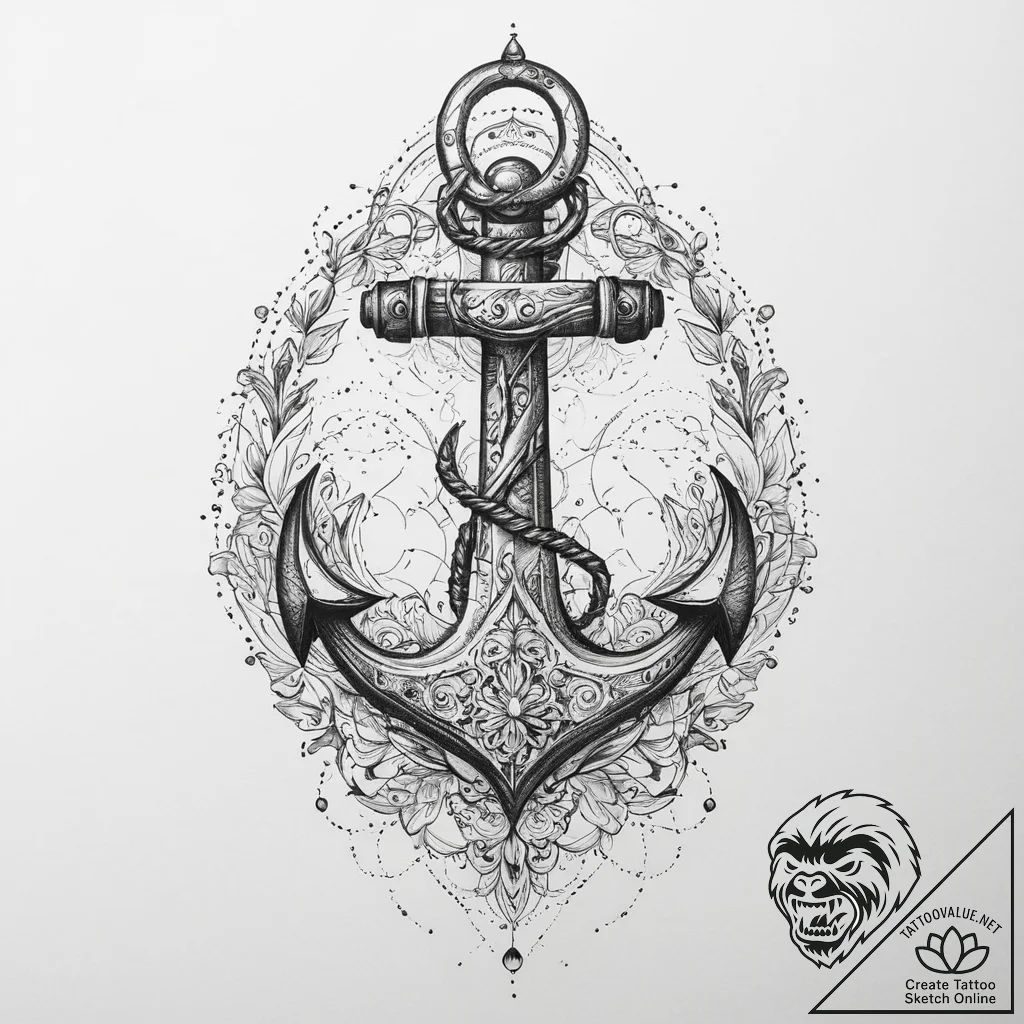 Tattoo sketch anchor, tattoo drawing outline,... - tattoo sketch (№1756534017_0, 30.08.2025 06:06) — tattoovalue.net