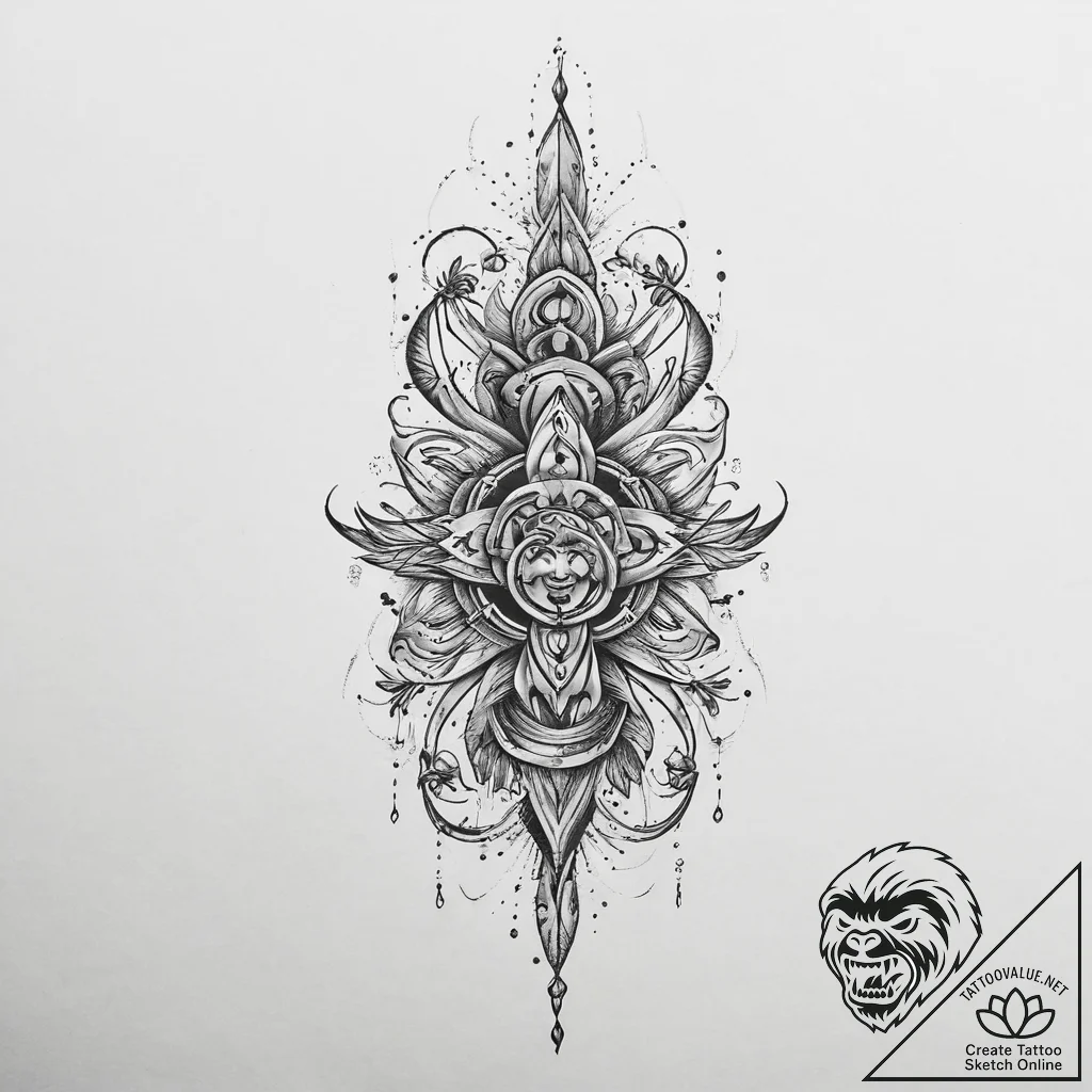 Tattoo sketch holy foundation, tattoo line ar... - tattoo sketch (№1756534214_0, 30.08.2025 06:10) — tattoovalue.net