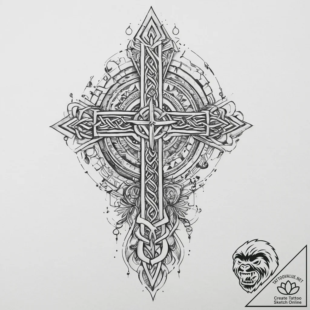 Runic symbols & runes, tattoo line art, rough... - tattoo sketch (№1756534606_0, 30.08.2025 06:16) — tattoovalue.net