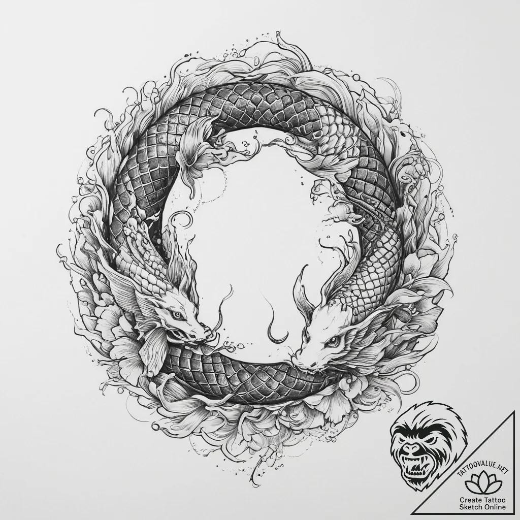Tattoo sketch circle of life, tattoo drawing... - tattoo sketch (№1756534999_0, 30.08.2025 06:23) — tattoovalue.net