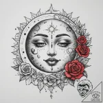 Tattoo sketch moon and sun face, tattoo sketc… – tattoo sketch (№1756535588_0, 30.08.2025 06:33) — tattoovalue.net