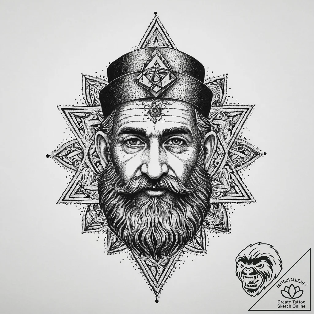 Tattoo sketch jewish rabbi, artistic tattoo s... - tattoo sketch (№1756535784_0, 30.08.2025 06:36) — tattoovalue.net