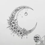 Tattoo sketch sesen with a moon – tattoo sketch (№1756535980_0, 30.08.2025 06:39) — tattoovalue.net