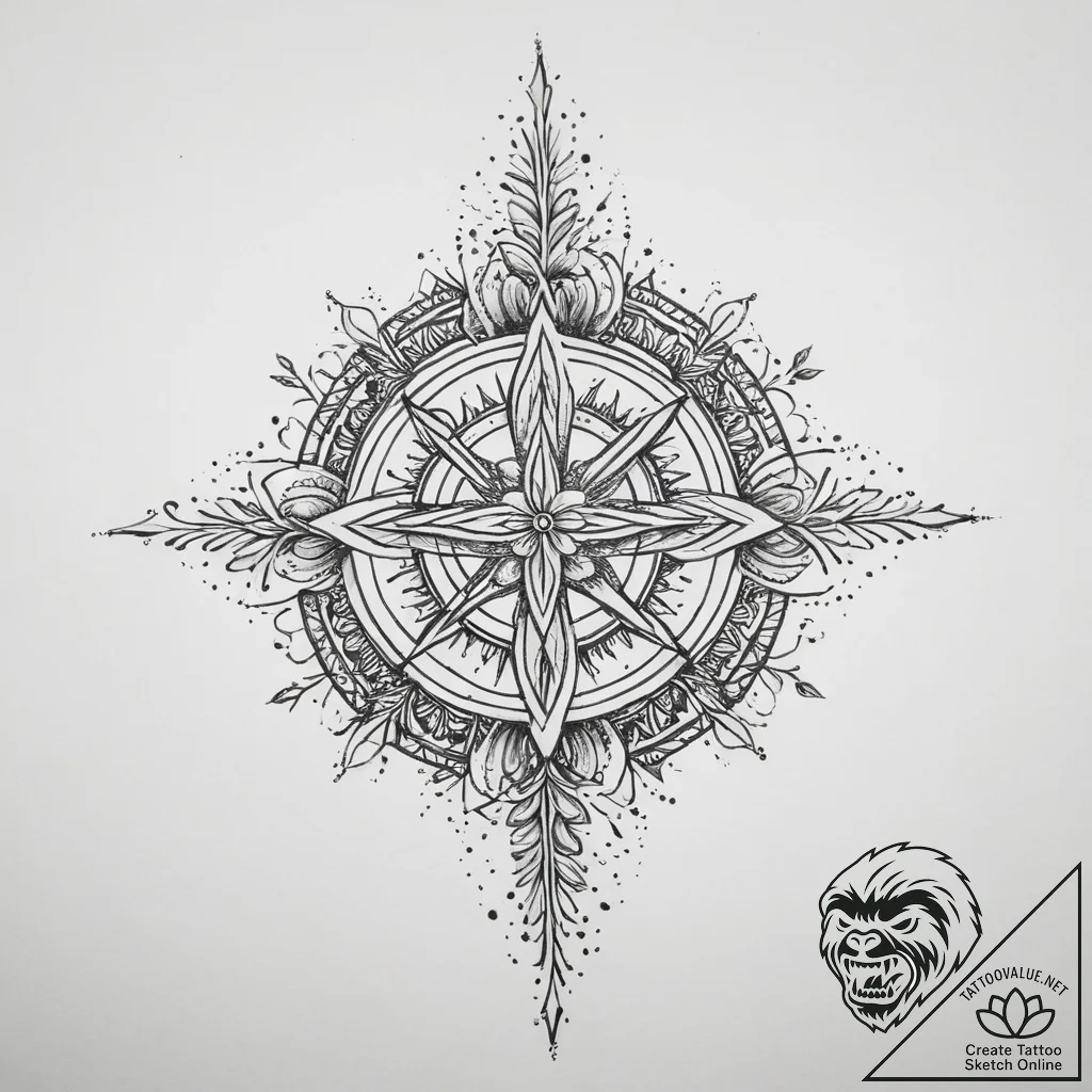Tattoo sketch blessed spirit - tattoo sketch (№1756536175_0, 30.08.2025 06:42) — tattoovalue.net