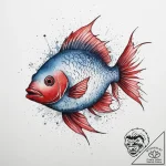 Tattoo sketch puns a fish that says “just kee… – tattoo sketch (№1756536959_0, 30.08.2025 06:55) — tattoovalue.net