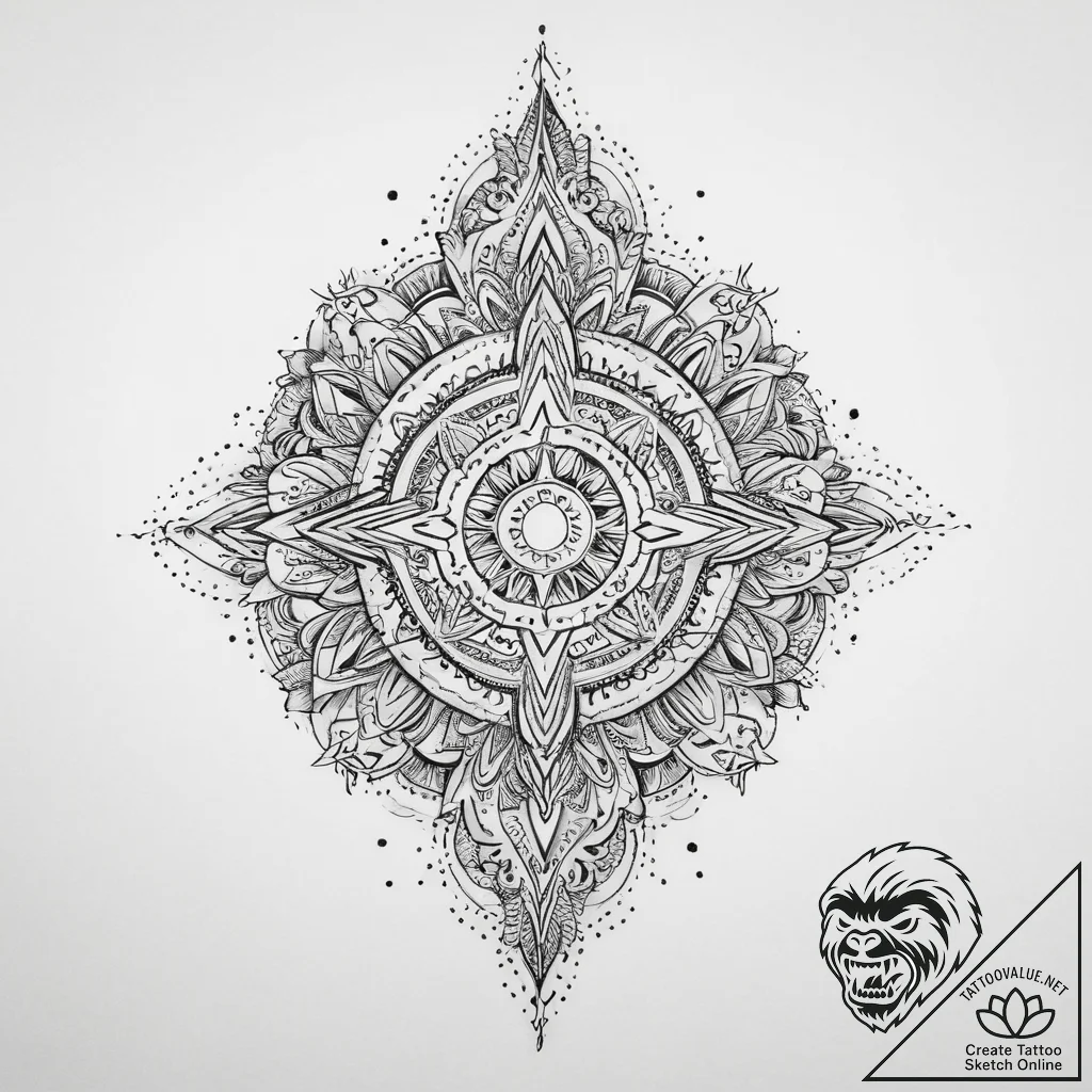 Tattoo sketch cosmic fount, tattoo flash shee... - tattoo sketch (№1756537942_0, 30.08.2025 07:12) — tattoovalue.net