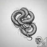Tattoo sketch fine line of a snake, concept a… – tattoo sketch (№1756538336_0, 30.08.2025 07:18) — tattoovalue.net