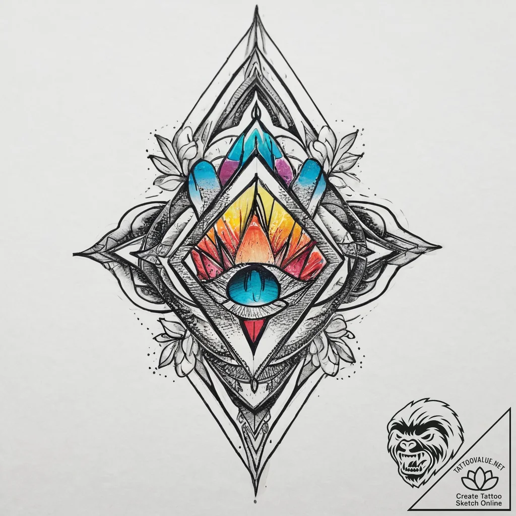 Tattoo sketch three jewels symbol, tattoo fla... - tattoo sketch (№1756539121_0, 30.08.2025 07:32) — tattoovalue.net