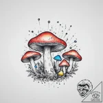 Tattoo sketch glowing mushrooms, ink illustra… – tattoo sketch (№1756539906_0, 30.08.2025 07:45) — tattoovalue.net