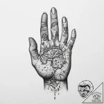 Tattoo sketch hands with a map, tattoo flash… – tattoo sketch (№1756540102_0, 30.08.2025 07:48) — tattoovalue.net