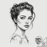 Tattoo sketch linework портрет, concept art f… – tattoo sketch (№1756540889_0, 30.08.2025 08:01) — tattoovalue.net