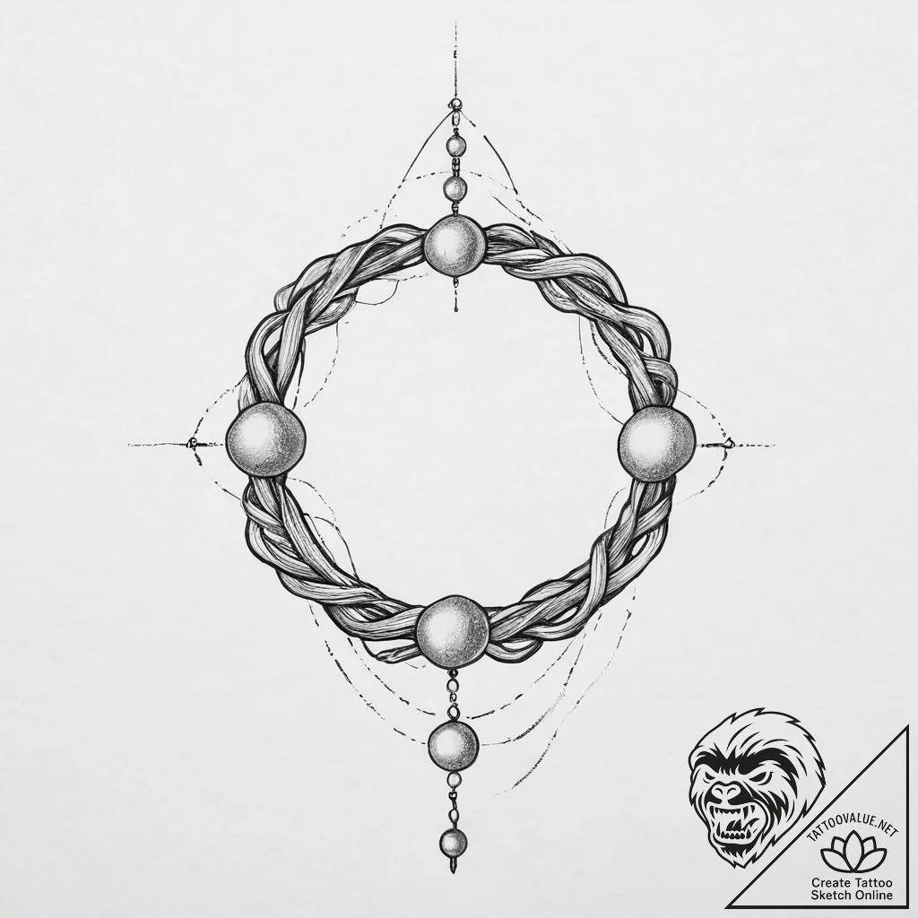 Tattoo sketch pearl string tattoo, ink illust... - tattoo sketch (№1756542462_0, 30.08.2025 08:27) — tattoovalue.net