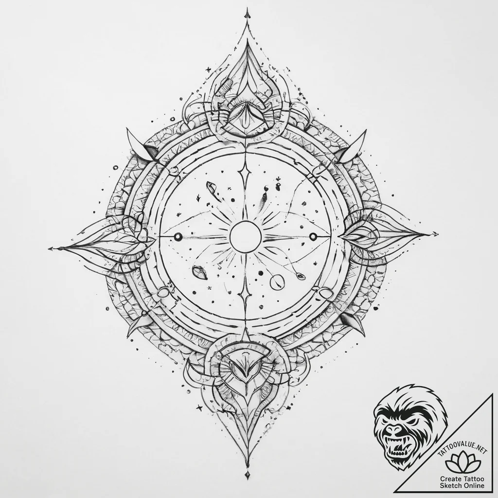 Tattoo sketch cosmic story - tattoo sketch (№1756544426_0, 30.08.2025 09:00) — tattoovalue.net