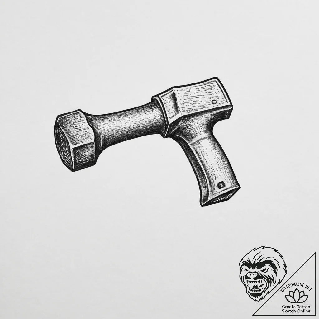 Tattoo sketch hammer and anvil - tattoo sketch (№1756546979_0, 30.08.2025 09:42) — tattoovalue.net